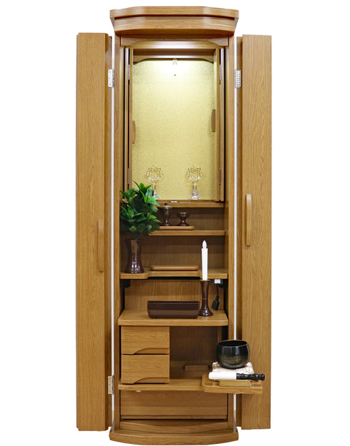 Soka Gakkai Furniture-style Buddhist Altar "Collect" Manually-operated cabinet door Available in 2 colors